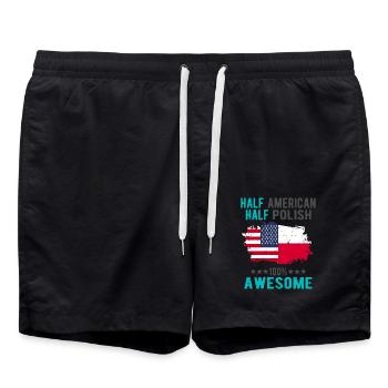 Moitié américain moitié singapourien - Short de bain - noir - Devant - AI Model Male 185 light (185cm)