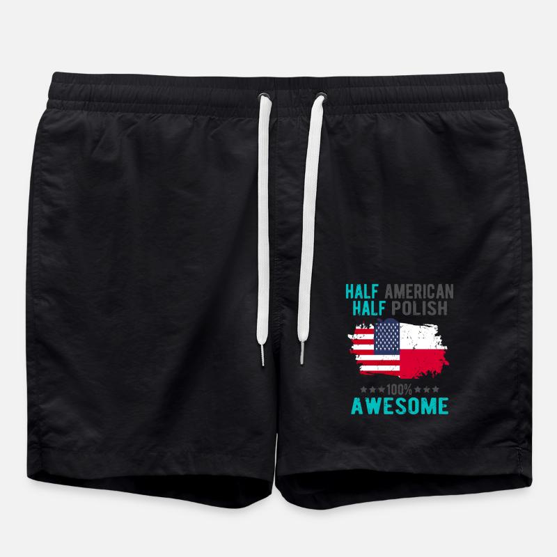 Half American Half Singaporean - Swim Trunks - black