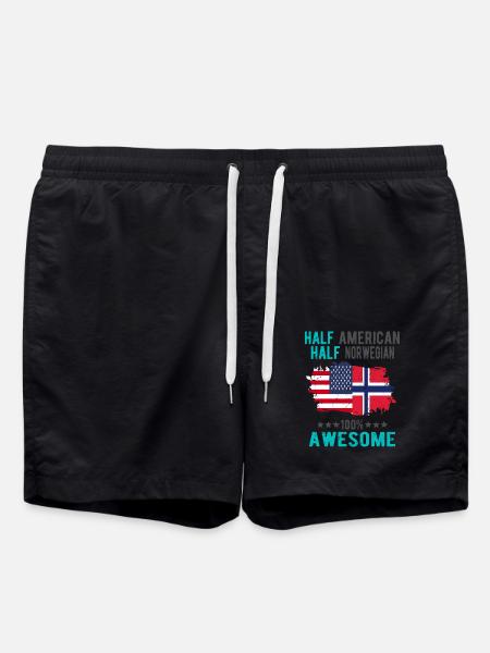 Half American Half Norwegian - Swim Trunks - black