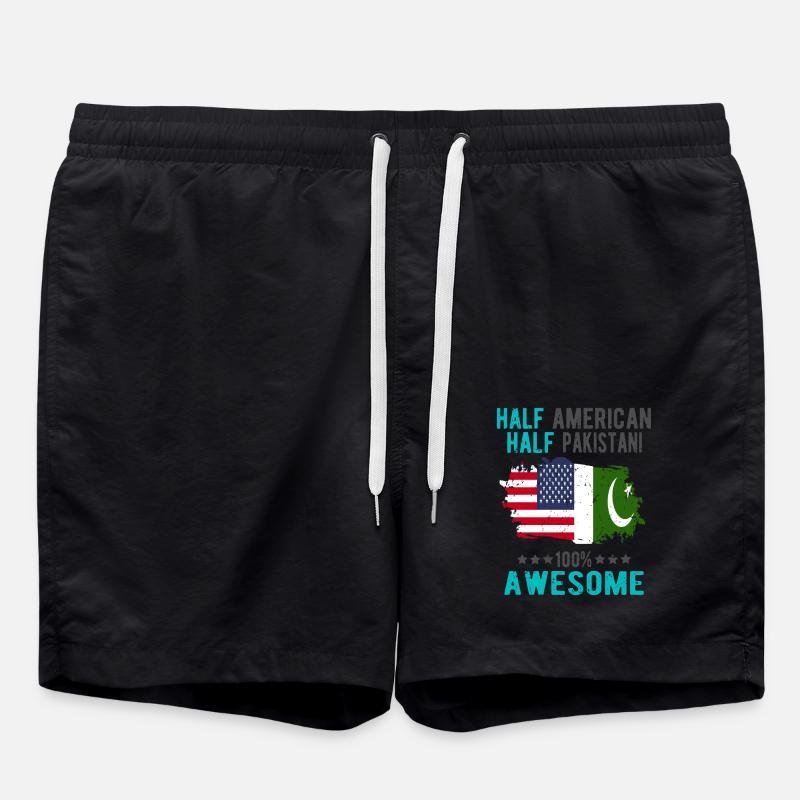 Half American Half Pakistani - Swim Trunks - black