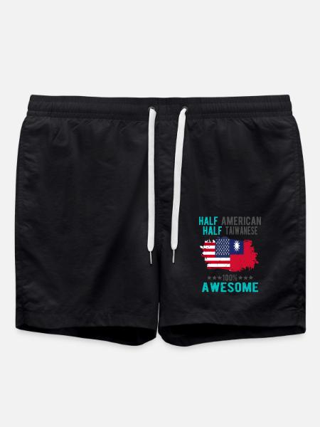 Half American Half Taiwanese - Swim Trunks - black