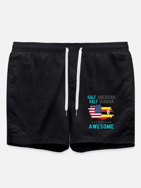 Half American Half Ugandan - Swim Trunks - black