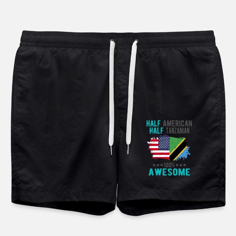 Moitié américain moitié tanzanien - Short de bain - noir