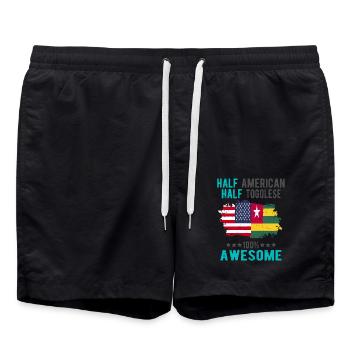 Moitié américain moitié tongolais - Short de bain - noir - Devant - AI Model Male 185 light (185cm)