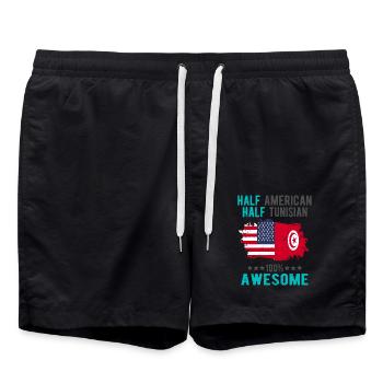 Moitié américain moitié tunisien - Short de bain - noir - Devant - AI Model Male 185 light (185cm)