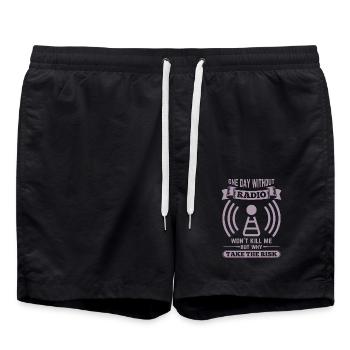 Opérateur radio amateur un jour sans étincelles ne me sera pas - Short de bain - noir - Devant - AI Model Male 185 light (185cm)