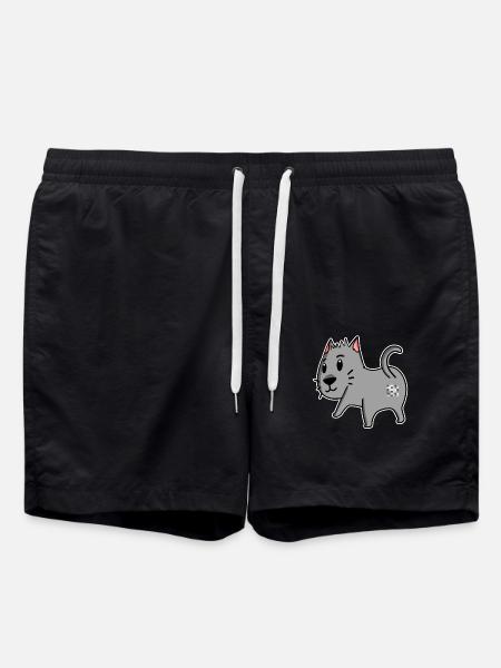 Cat Ass - Cat Butt - Swim Trunks - black