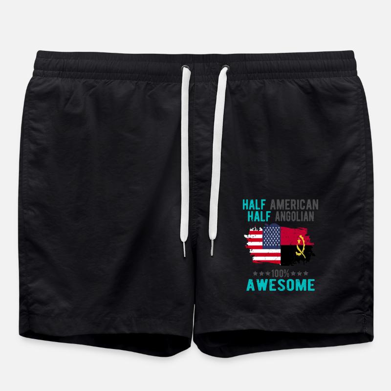 Half American Half Angolan - Swim Trunks - black