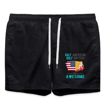 Halb Amerikaner Halb Brite - Badeshorts - Schwarz - Vorne - AI Model Male 185 light (185cm)