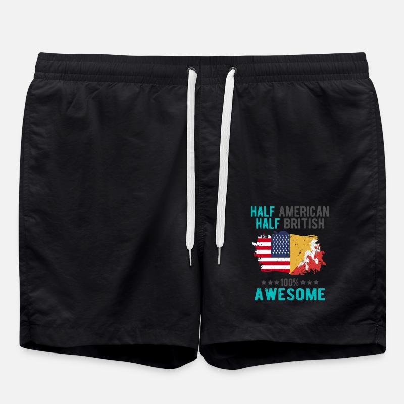 Halb Amerikaner Halb Brite - Badeshorts - Schwarz