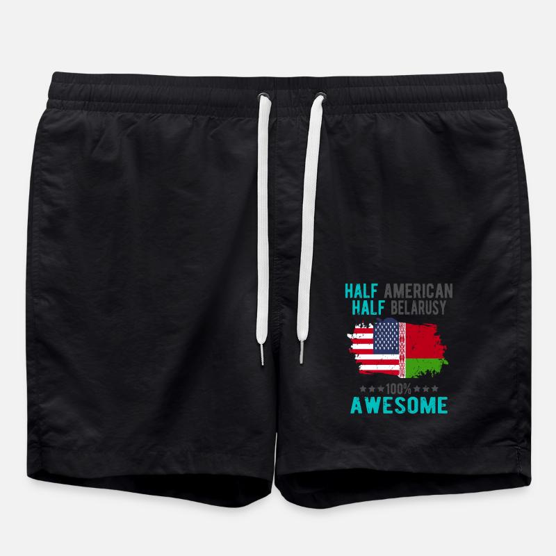 Half American Half Belarusian - Swim Trunks - black