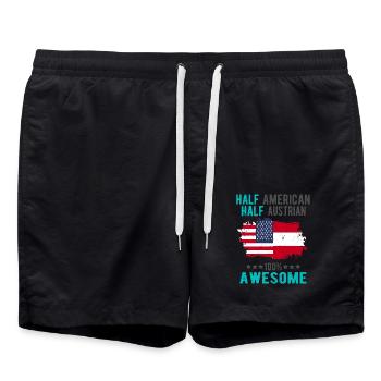 Moitié américain moitié autrichien - Short de bain - noir - Devant - AI Model Male 185 light (185cm)