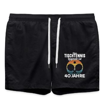 Diese Tischtennis Legende 40 Jahre 40 Geburtstag - Badeshorts - Schwarz - Vorne - AI Model Male 185 light (185cm)