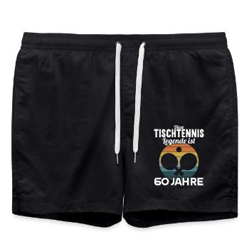 Diese Tischtennis Legende 60 Jahre 60 Geburtstag - Badeshorts - Schwarz - Vorne - AI Model Male 185 light (185cm)