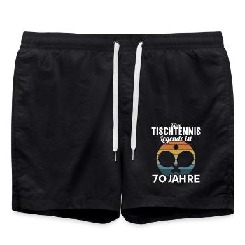Diese Tischtennis Legende 70 Jahre 70 Geburtstag - Badeshorts - Schwarz - Vorne - AI Model Male 185 light (185cm)