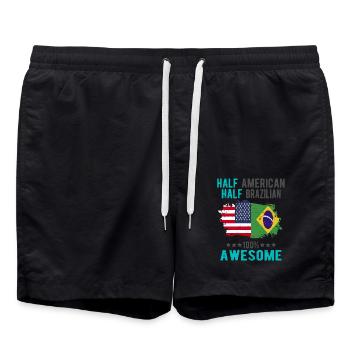 Mi-américain, mi-brésilien - Short de bain - noir - Devant - AI Model Male 185 light (185cm)