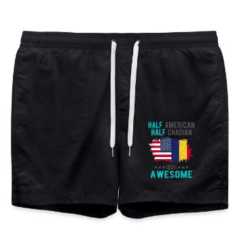 Mi-Américain, mi-Chader - Short de bain - noir - Devant - AI Model Male 185 light (185cm)