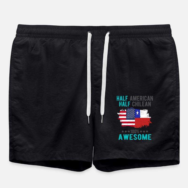 Half American Half Chilean - Swim Trunks - black