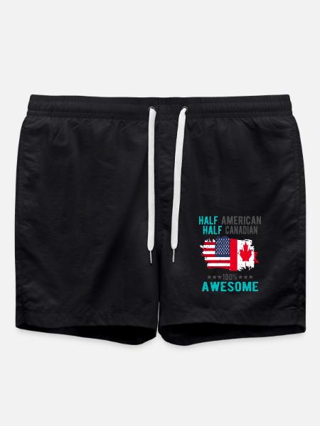 Half American Half Canadian - Swim Trunks - black