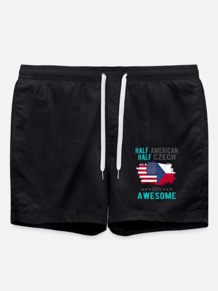 Halb Amerikaner Halb Tscheche - Badeshorts - Schwarz