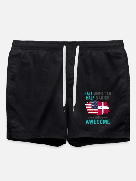Half American, half Dane - Swim Trunks - black