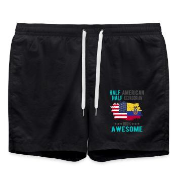 Halb Amerikaner Halb Ecuadorianer - Badeshorts - Schwarz - Vorne - AI Model Male 185 light (185cm)