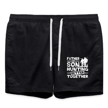Father and son hunting better together - Badeshorts - Schwarz - Vorne - AI Model Male 185 light (185cm)