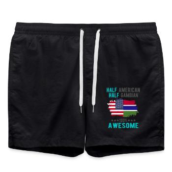 Mi-Américain, mi-Gambien - Short de bain - noir - Devant - AI Model Male 185 light (185cm)