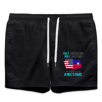 Moitié américain moitié haïtien - Short de bain - noir - Devant - AI Model Male 185 light (185cm)