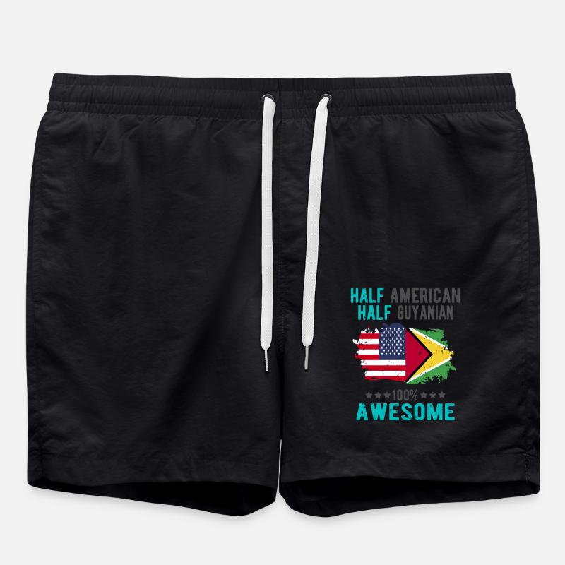 Half American Half Guyanese - Swim Trunks - black
