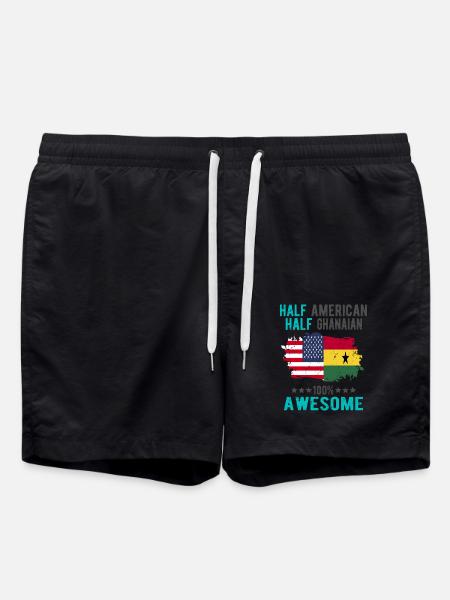 Half American Half Ghanese - Swim Trunks - black