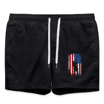 Usa American flag 4th of july Hunting - Badeshorts - Schwarz - Vorne - AI Model Male 185 light (185cm)