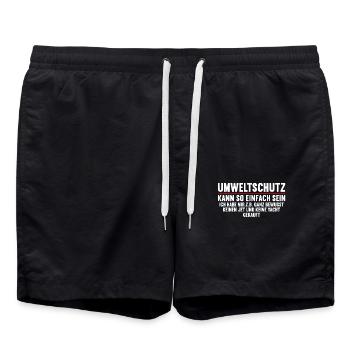 Anti Umweltschutz Parodie Umweltschutz - Badeshorts - Schwarz - Vorne - AI Model Male 185 light (185cm)