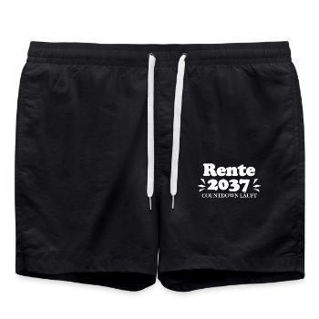 Rente 2037 Ruhestand Rentner Renteneintritt - Badeshorts - Schwarz - Vorne - AI Model Male 185 light (185cm)