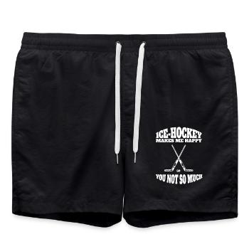 Eishockey Geschenk Eishockeyteam Wintersport - Badeshorts - Schwarz - Vorne - AI Model Male 185 light (185cm)