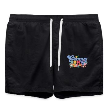 Groovy Aunt Garden Plant Flower Decorations - Swim Trunks - black - Front - AI Model Male 185 light (185cm)