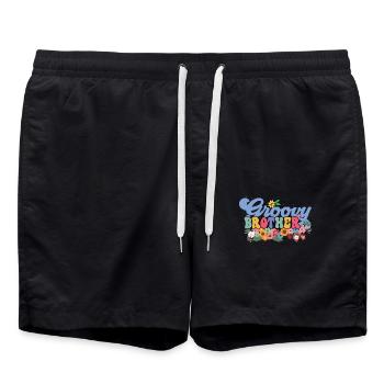 Groovy Brother Garden Plant Flowers Floral Decor - Swim Trunks - black - Front - AI Model Male 185 light (185cm)