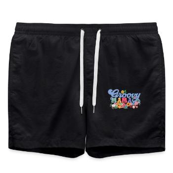 Groovy Mama Garden Plant Flowers Floral Decoration - Swim Trunks - black - Front - AI Model Male 185 light (185cm)