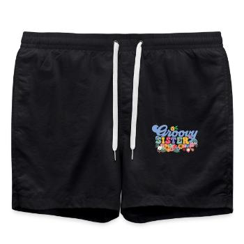 Groovy Sister Garden Plant Flowers Floral Decoration - Swim Trunks - black - Front - AI Model Male 185 light (185cm)