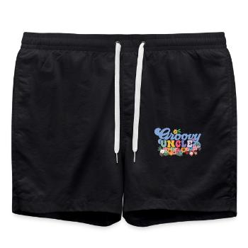Groovy Uncle Garden Plant Flowers Floral Decoration - Swim Trunks - black - Front - AI Model Male 185 light (185cm)