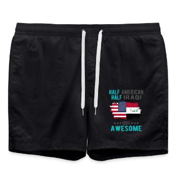 Moitié américain moitié irakien - Short de bain - noir - Devant - AI Model Male 185 light (185cm)