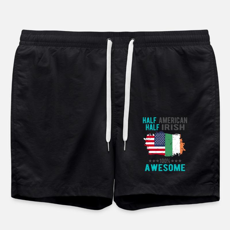 Half American Half Irish - Swim Trunks - black