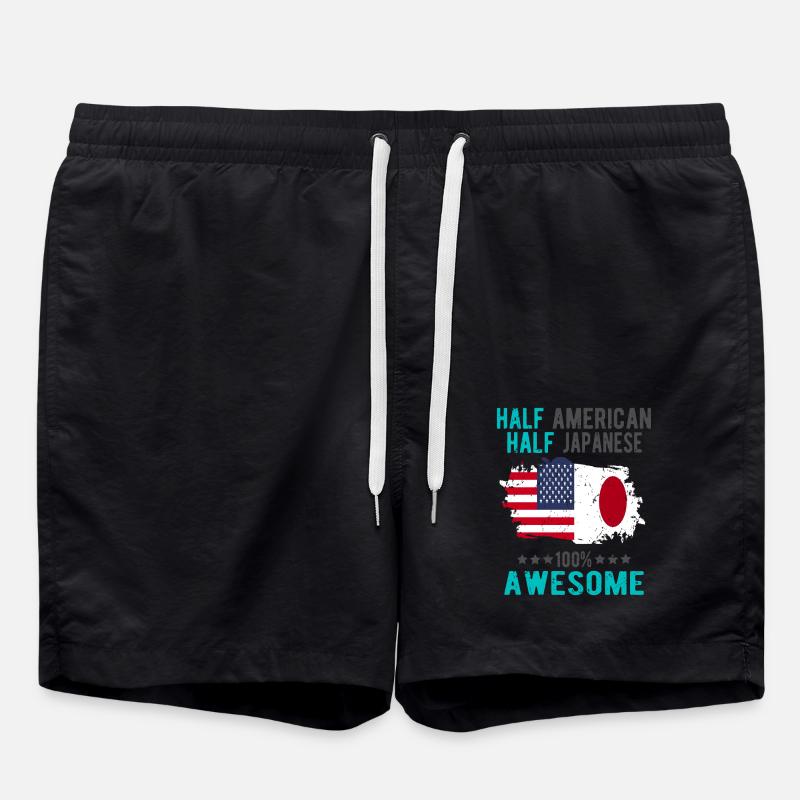 Half American Half Japanese - Swim Trunks - black
