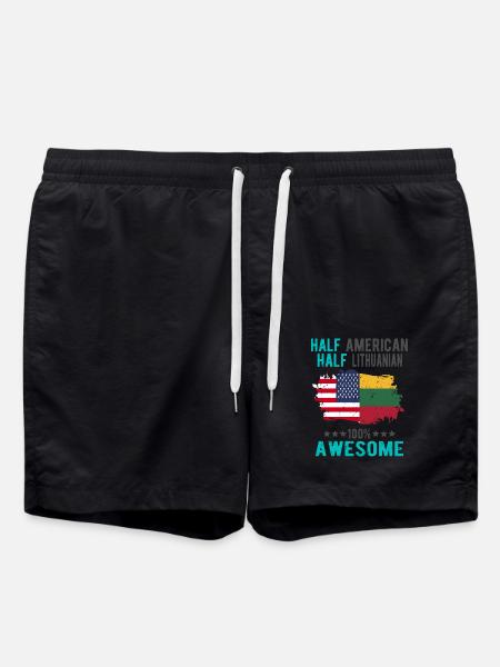 Half American Half Lithuanian - Swim Trunks - black