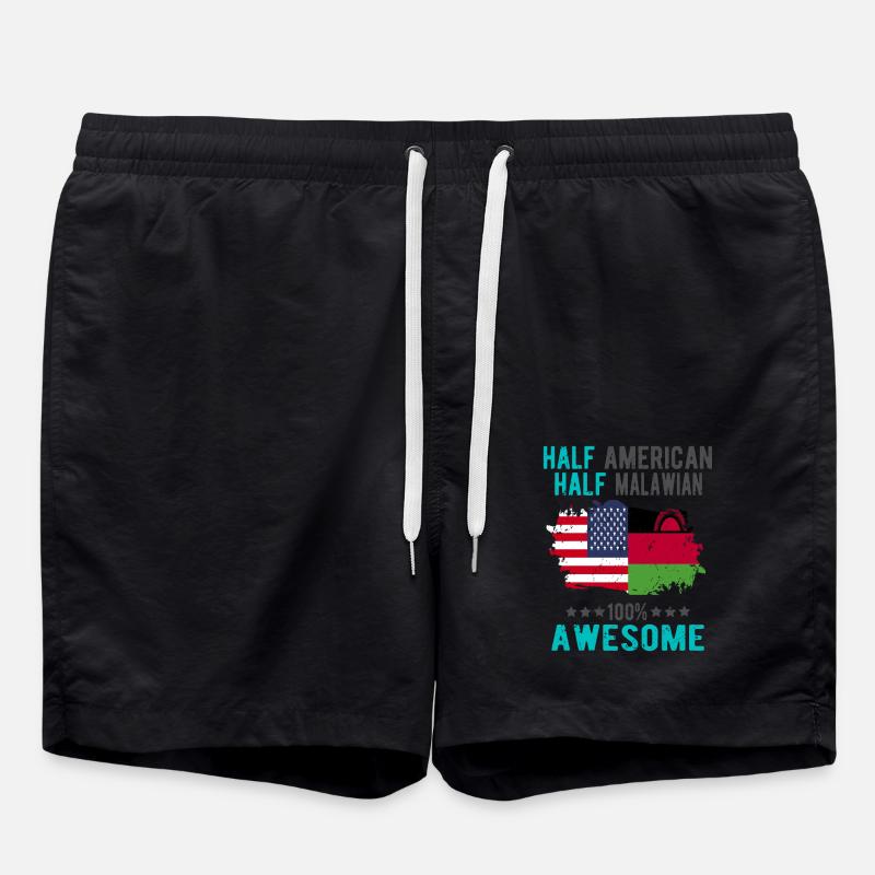 Half American Half Malawi - Swim Trunks - black