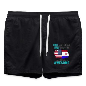Half American Half Mordvins - Swim Trunks - black - Front - AI Model Male 185 light (185cm)