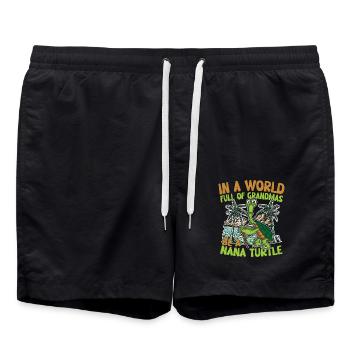 IN A WORLD FULL OF GRAMD;AS BE A NANA TURLTE - Badeshorts - Schwarz - Vorne - AI Model Male 185 light (185cm)