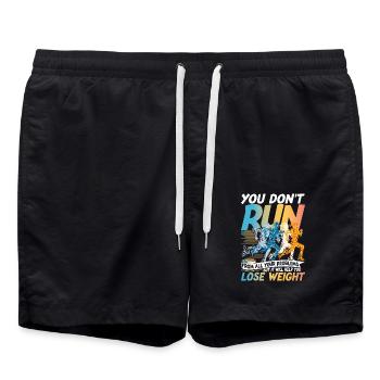 You Don't Run From All Your Problems Help You Lose - Badeshorts - Schwarz - Vorne - AI Model Male 185 light (185cm)