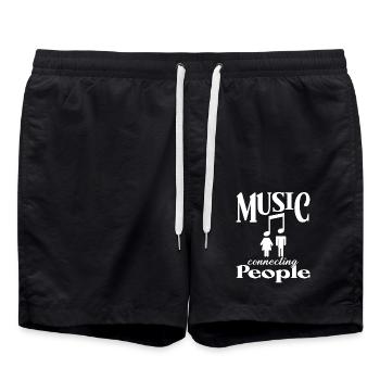 Music connects people - Badeshorts - Schwarz - Vorne - AI Model Male 185 light (185cm)