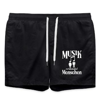 Musik verbindet Menschen - Badeshorts - Schwarz - Vorne - AI Model Male 185 light (185cm)